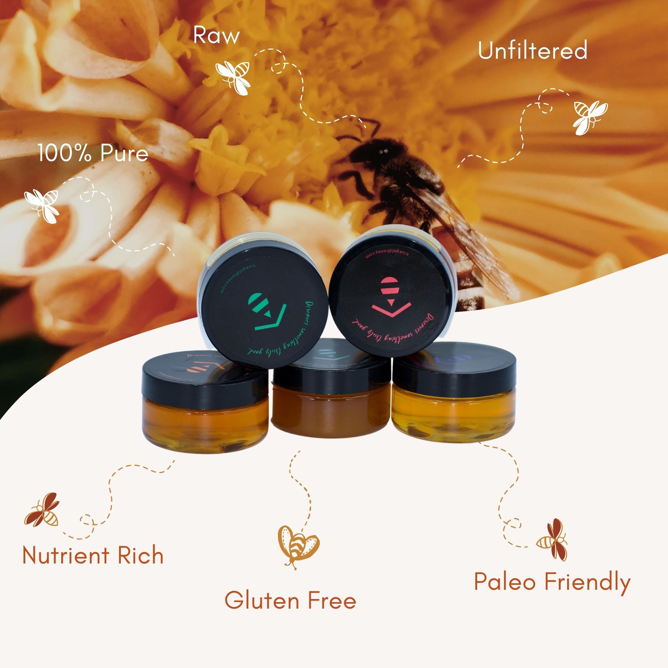 True Gold Honey Discovery Flight, 100% pure California honey variety pack - Image 3